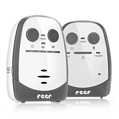 Image de Reer Cosmo 50150 Babyphone de l&#039;inventeur du babyphone, avec veilleuse, alarme vibrante et fonction interphone, blanc, portée 600 m