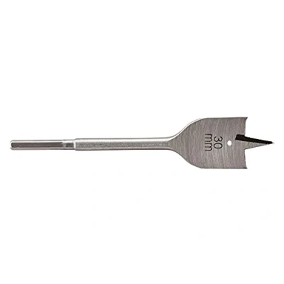 Image de wolfcraft 7643000 1 Mêche Plate Ws, Ø 30 mm, Longueur 152 Queue 6 Pans, Pointe de Centrage Affûtée Argent