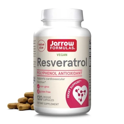 Image de Jarrow Formulas Resveratrol, Supports Cardiovascular Function, 100 mg, 120 Veggie Caps