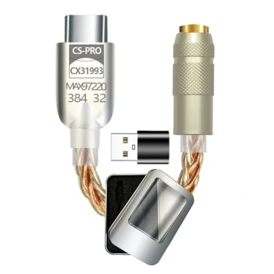 Image de adaptateur audio USB C vers 3,5 mm de type pour casque DAC avec puce CX31993 MAX97220, connecteur son