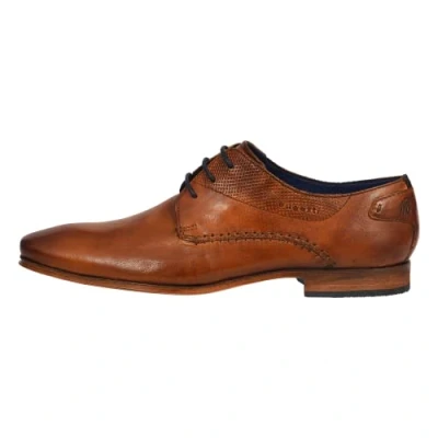 Image de bugatti Homme Chaussure basse business en cuir, Derby avec finition bicolore et coutures main, Cognac, 48 EU