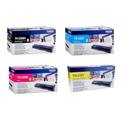 Image de Brother Lot de 4 toners d&#039;origine TN230 Noir, jaune, bleu, rouge couleurs HL3040CN MFC9120CN MFC9125CN MFC9325CN MFC9320CW HL3070CW HL3075CW DCP9010CN