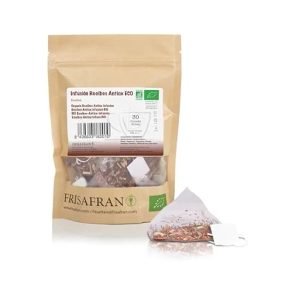 Image de FRISAFRAN thé Rooibos Bio en Pyramides 30 Unités 60g Infusion Nutritif Hydratant Antioxydant rafraîchissant rooïbos roibos vous perfusion sachets vitaminé sans caféine