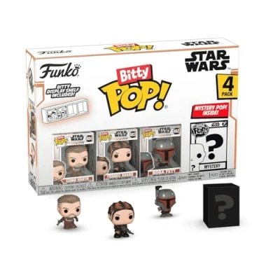 Image de Funko Bitty Pop ! Mandalorian Cobb Vanth™, Fennec Shand™, Boba Fett™, et Une Figurine mystère 0,9 Pouce (2,2 cm) à Collectionner Idée Cadeau
