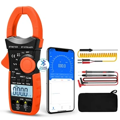 Image de BTMETER Multimètre Numérique à Pinces BT 570S APP avec Bluetooth, 6000 Comptes TRMS, Ampèremètre Automatique Mesure Volt, Ampère, Ohm, Température, Capacité et NCV