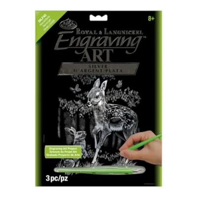 Image de Royal and Langnickel Kit de gravure sur feuille d&#039;argent 20,3 x 25,4 cm Fauve et lapin