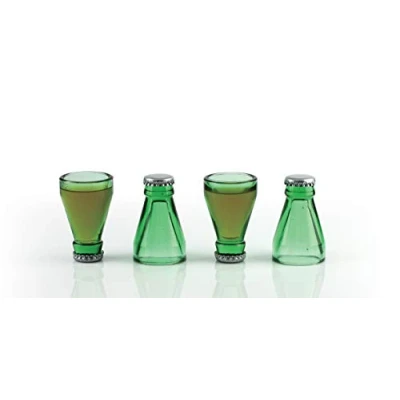 Image de Mags Lot de 4 Verres à Liqueur en Verre et métal avec boîte Cadeau Vert