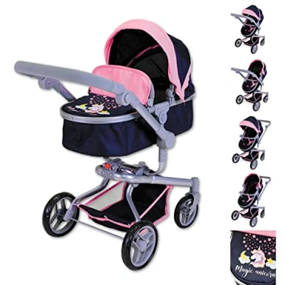 Image de Knorrtoys 90936 Poussette pour poupée Boonk Magic Unicorn Bleu foncé