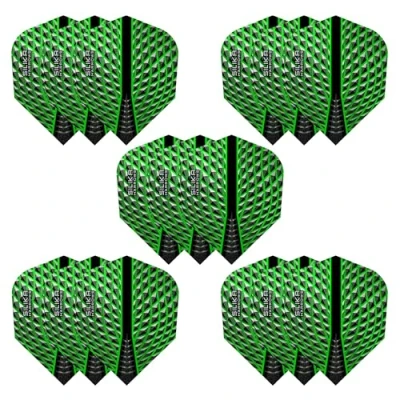 Image de Harrows SILIKA No6 Lot de 5 ailettes fléchettes extra résistantes qualité supérieure forme standard (15 ailettes) Vert