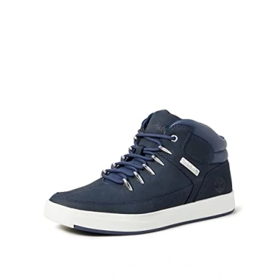 Image de Timberland Homme Davis Square Hiker Chaussure de randonnée, Bleu (Navy Nubuck), 43.5 EU
