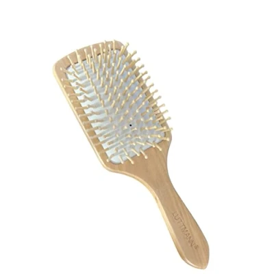 Image de LUTTMANN® Brosse à cheveux Paddle Brush pour l&#039;entretien des longs, épais ou bouclés en bois avec poils de bambou beaux soignés