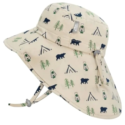 Image de Jan and Jul Chapeau de soleil respirant et réglable avec rabat cou pour enfant, Bear Camp, 2 5 ans
