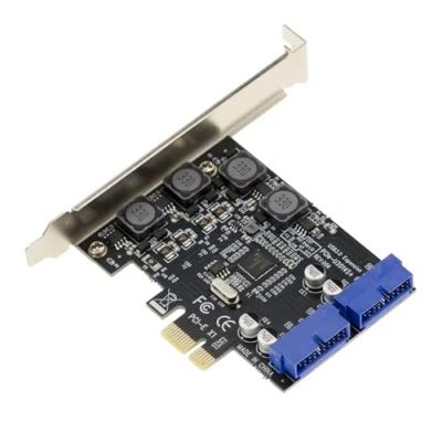 Image de KALEA INFORMATIQUE Carte contrôleur PCI Express PCIe vers USB 3.0 2 Ports internes USB3 19 Points 5G avec Chipset NEC. Equerres Low et High Profile fournies