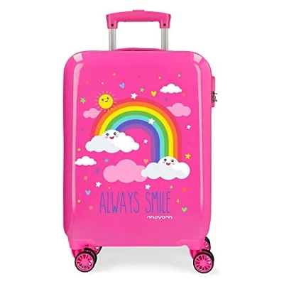 Image de Enso Arcoiris Always Smile Valise Trolley Cabine Rose 38x55x20 cms Rigide ABS Serrure à combinaison 35L 2,3Kgs 4 roues Bagage main