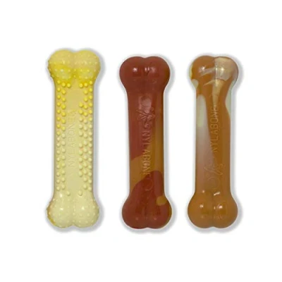 Image de Nylabone Set de 3 Jouet à Mâcher Résistant Dura Varié Plein d&#039;Arômes Maïs/Poulet Barbecue/Glace pour Les Petits Chiens Jusqu&#039;à 11 kg