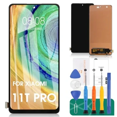Image de pour Xiaomi 11T Pro 5G Écran de Remplacement LCD Tactile Assemblage numériseur 2107113SG Kits réparation (Noir,Pas 4g)