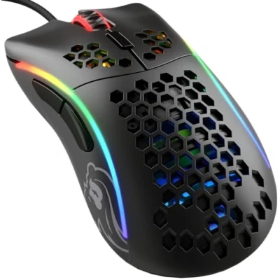 Image de Glorious Gaming Model D (Petite) Souris de jeu filaire 61 g, nid d’abeille, RGB, capteur Pixart 3360, switches Omron, pieds en PTFE, 6 boutons Noir mat