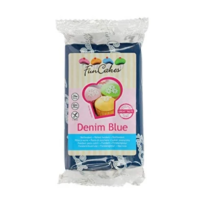 Image de FunCakes Pâte à Sucre Demin Bleu Facile Utiliser Lisse Flexible Doux Décoration de Gâteaux Halal Casher sans Gluten 250 g