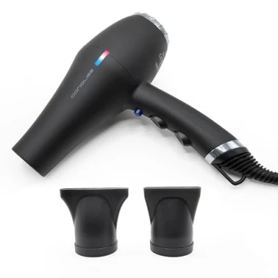 Image de Corioliss Sèche cheveux FLOW Power Professionnel Ionique Noir Chrome 2200 W 3 réglages de température et 2 vitesses