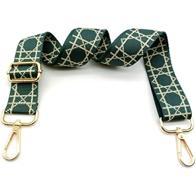 Image de Keriocusi Bandouliere de Rechange Sac Reglable Vert, Sangle a Main Remplacement, Universelles mit Boucle Dore pour Femme à Main, Bandoulière, 30
