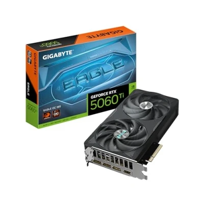 Image de Gigabyte GeForce RTX 5060 Ti Eagle OC 16G Carte Graphique 16 Go GDDR7, 128 Bits, PCI E 5.0, 2617 MHz Fréquence du processeur, 3 x DisplayPort, 1 HDMI, GV N506TEAGLE 16GD