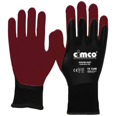 Image de Cimco Winter Soft dunkelrot/schwarz 141240 Vinyle Gants de travail Taille: 8, M EN 388 1 paire(s)