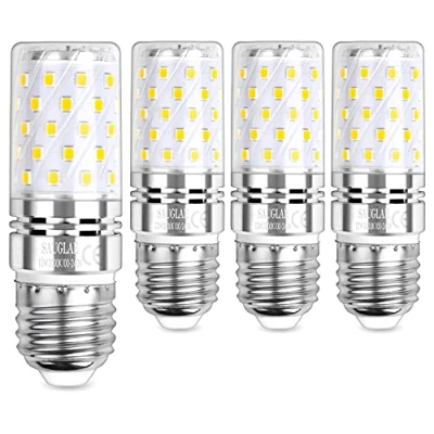 Image de SAUGLAE LED Ampoule à Maïs 12W, 100W Équivalent Ampoules Incandescence, E27 Edison Vis, 3000K Blanc Chaud, 1450LM, Pack of 4