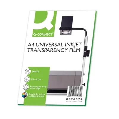 Image de Q Connect KF26074 Transparent Jet d&#039;encre Lot de 50 (Import Royaume Uni)