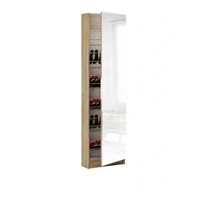 Image de Demeyere Armoire à Chaussures avec Miroir Zapatero Chêne 12 rangements