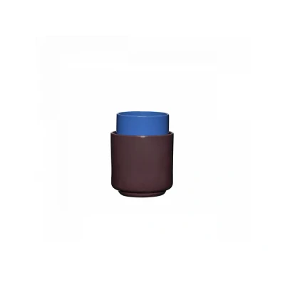 Image de HÜBSCH Pots Deux, rouge brun/bleu, set de 2, poudre pierre