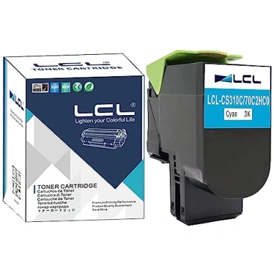 Image de LCL 702HC Cyan 3000 pages Cartouche de Toner Compatible pour Lexmark 70C0H20 700H2 70C2HC0 70C2HCE 702HCE CS310 CS310n CS310dn CS410 CS410n CS410dn CS410dtn CS510 CS510de CS510dte(1 pack)