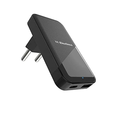 Image de Chargeur Secteur Rapide 20W, Elexlinco Double Port avec PD 20W et QC 3.0 18W Compatible iPhone 13 Pro Max/SE 2022 12 Pro/11/XR/X/8 Plus/iPad Pro/iPad Mini 6/iPad Air (Noir)