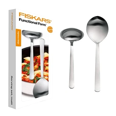 Image de Fiskars Couverts de service, 2 pièces, Acier, Acier/Mat, Functional Form, 1002959