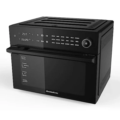 Image de Melchioni Family Heißluftfritteuse mit 30 Liter Kapazität BENEDETTA, Digitales Display, Dual Cook Funktion, Air Fryer 18 Programmen, 230C, Timer 12h, Schwarz