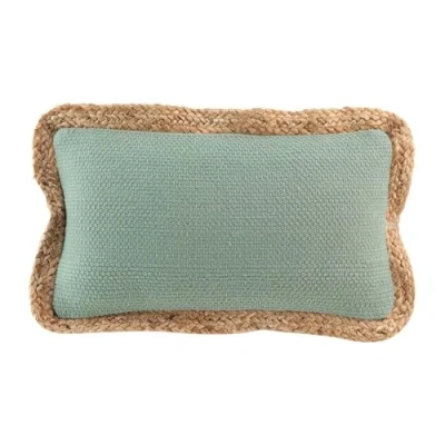 Image de douceur d&#039;intérieur, Coussin Déhoussable (30 x 50 cm) Akina Sauge, Coton &amp; Polyester avec Jute