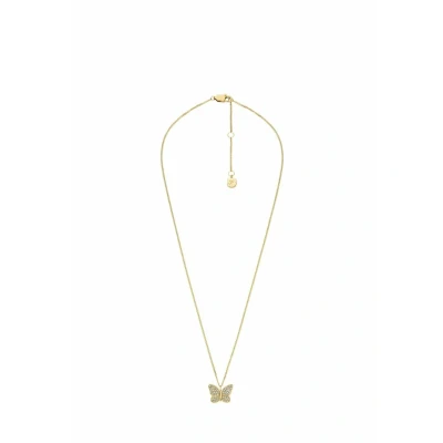 Image de FOSSIL Collier en acier inoxydable pour femme avec fermoir à mousqueton et pendentif papillon