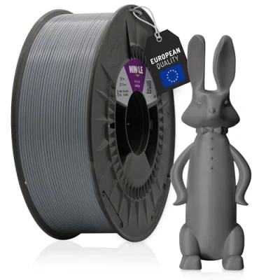 Image de WINKLE Filament PETG Gris cendré pour imprimante 3D 1,75 mm 300 g Compatible avec la plupart des imprimantes Précision dimensionnelle Bobine de