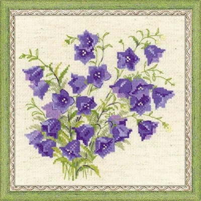 Image de RIOLIS 1557 Bellflower Cross Stitch Kit, Coton, Multi Color, 20 x 0, 1 cm