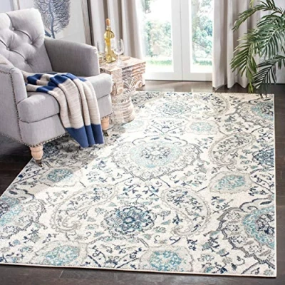 Image de Safavieh Grand Tapis de Salon rectangulaire pour Une Utilisation en intérieur, Polypropylène, Crème/Gris Clair, 120 X 180 cm