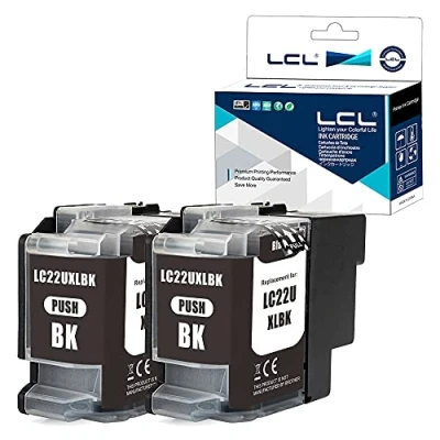 Image de LCL Cartouche d&#039;encre Compatible LC22U LC22UBK XL High Yield (2Noir) Remplacement pour Brother DCP J785DW MFC J985DW