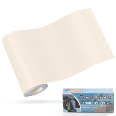 Image de Patchs autocollants en nylon, OAZ 10x160cm patch de réparation imperméable autocollant, nylon autocollant Riz blanc, pour tentes, doudoune, sac couchage, à main