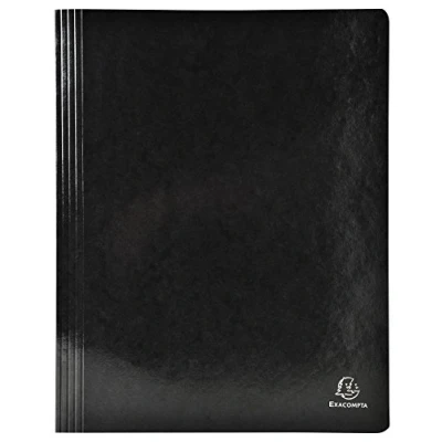 Image de Exacompta Réf. 380801B Carton de 25 chemises à lamelle Iderama en carte lustrée pelliculée 355 g/m² certifiées FSC® dimensions 24 x 32 cm pour documents format A4 couleur noir