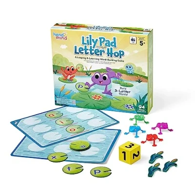 Image de Learning Resources Nénuphars de l’Alphabet de, Jeux Mots CVC, à reconnaître visuellement, Jouets pour la motricité Fine, d’orthographe société éducatifs, 5+