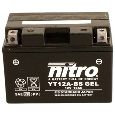 Image de NITRO YT12A BS Gel N AGM Fermé, Noir, Taille NA, Noir