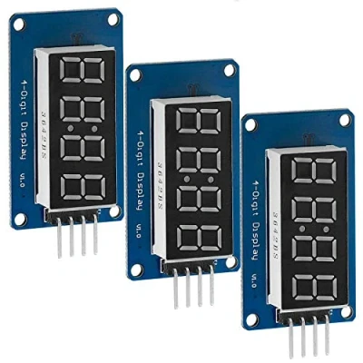 Image de AZDelivery 3 x LED Display Compatible avec TM1637 écran 7 Segment à 4 Chiffres Module d&#039;affichage Digital Tube d&#039;horloge Arduino et Raspberry Pi y Compris Un eBook