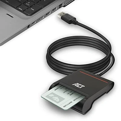 Image de ACT AC6015 lecteur de cartes à puce Intérieure USB 2.0 Noir Neuf