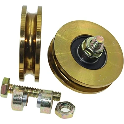 Image de Lot de 2 roues pour portail coulissant 59 mm diamètre Rainurées En acier Fabriquées dans l’Union européenne (rainure 8 roulement 10 mm)