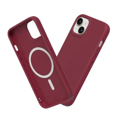 Image de RhinoShield Coque Compatible avec [iPhone 14 Plus] SolidSuit Magsafe Fine Technologie d&#039;absorption des Chocs et Finition Premium Mate Rouge Bordeaux