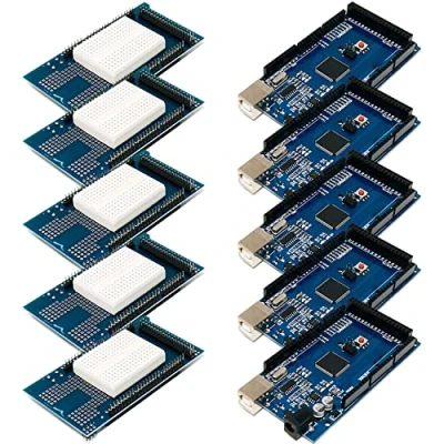 Image de AZDelivery 5X AZ MEGA2560 Board Bundle avec Bouclier Prototype incluant Un E Book!
