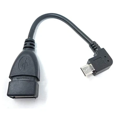 Image de System S USB OTG Câble Adaptateur on The Go Micro 90 coudé vers la Droite à Angle fiche 2.0 Type A hôte